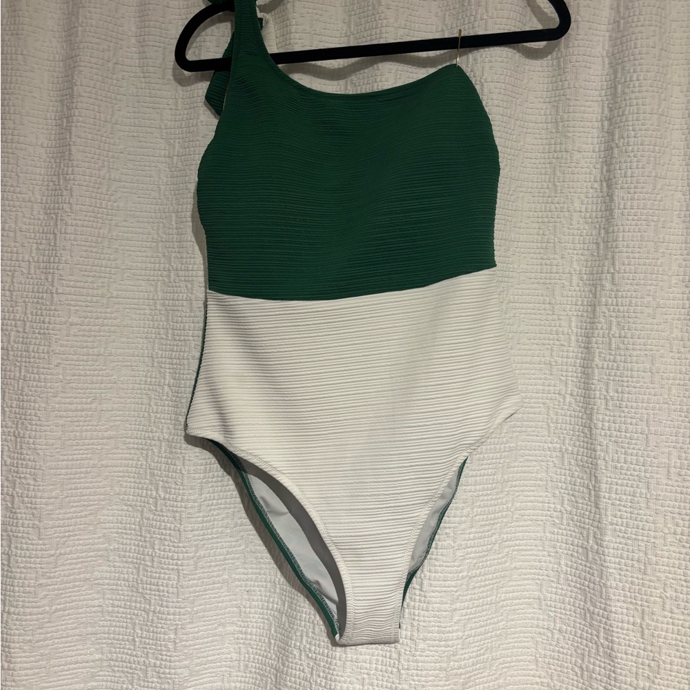 Green and White Women’s One Piece Swimsuit